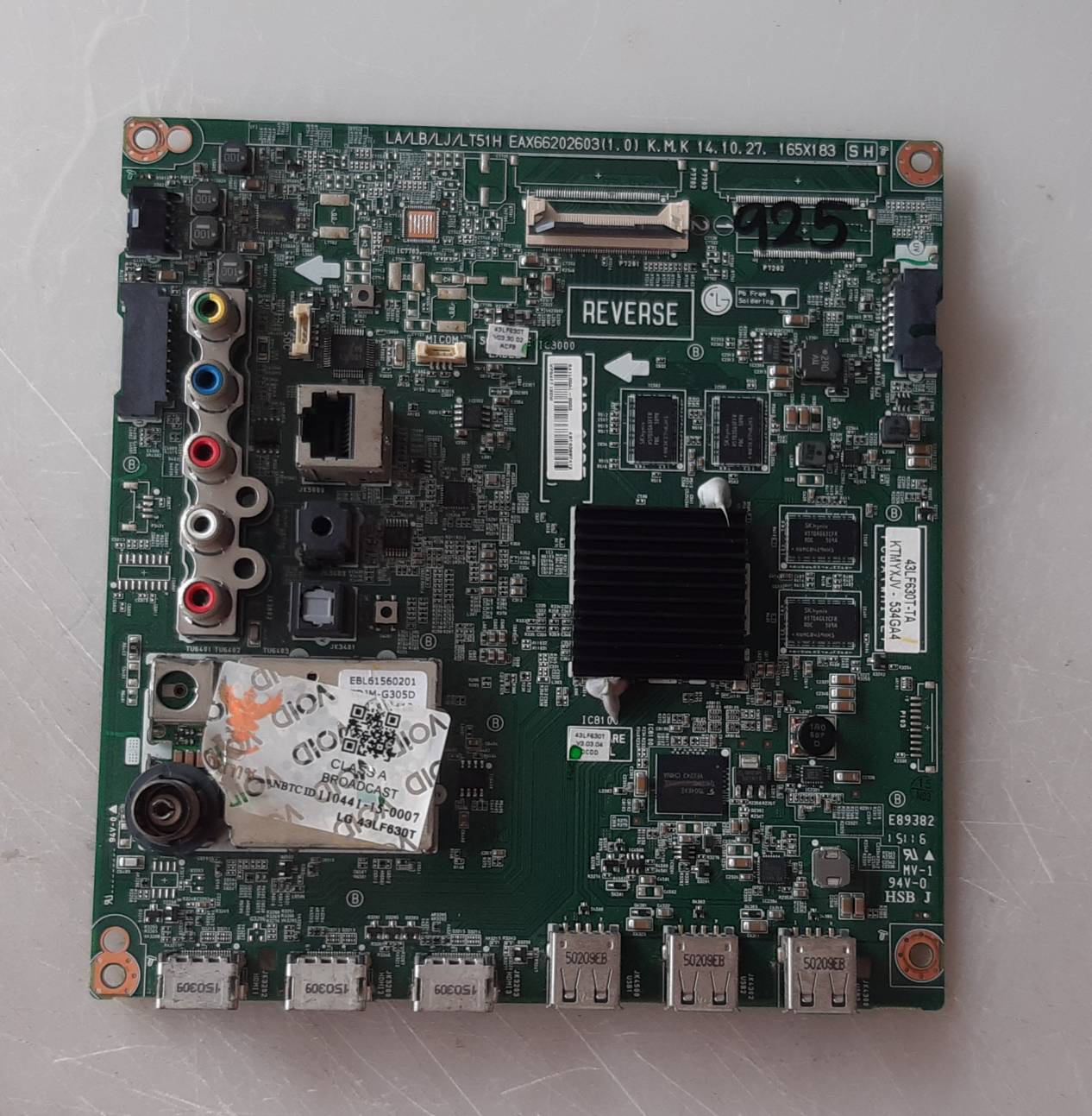 อันที่ 925 LG 43LF630T ซีสเตร็ม EAX66202603ดีเทสแล้ว