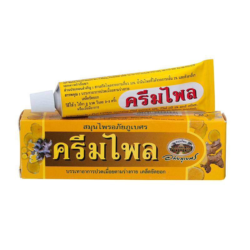 F08 [อภัยภูเบศร] ครีมไพล บรรเทาปวดเมื่อย เคล็ดขัดยอด 25g.