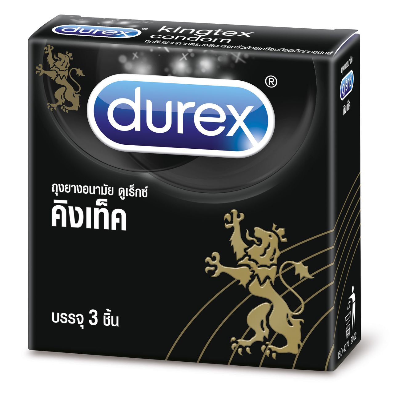 แพ็ค 3 กล่อง! DUREX KINGTEX 49mm.