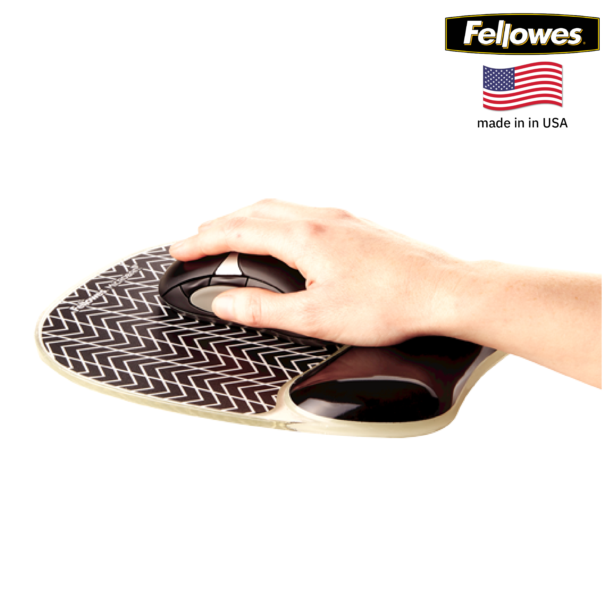 แท่นเจลรองข้อมือเพื่อสุขภาพ สำหรับเมาส์ เฟลโล่วส์ Mousepad Wrist Support - Chevron