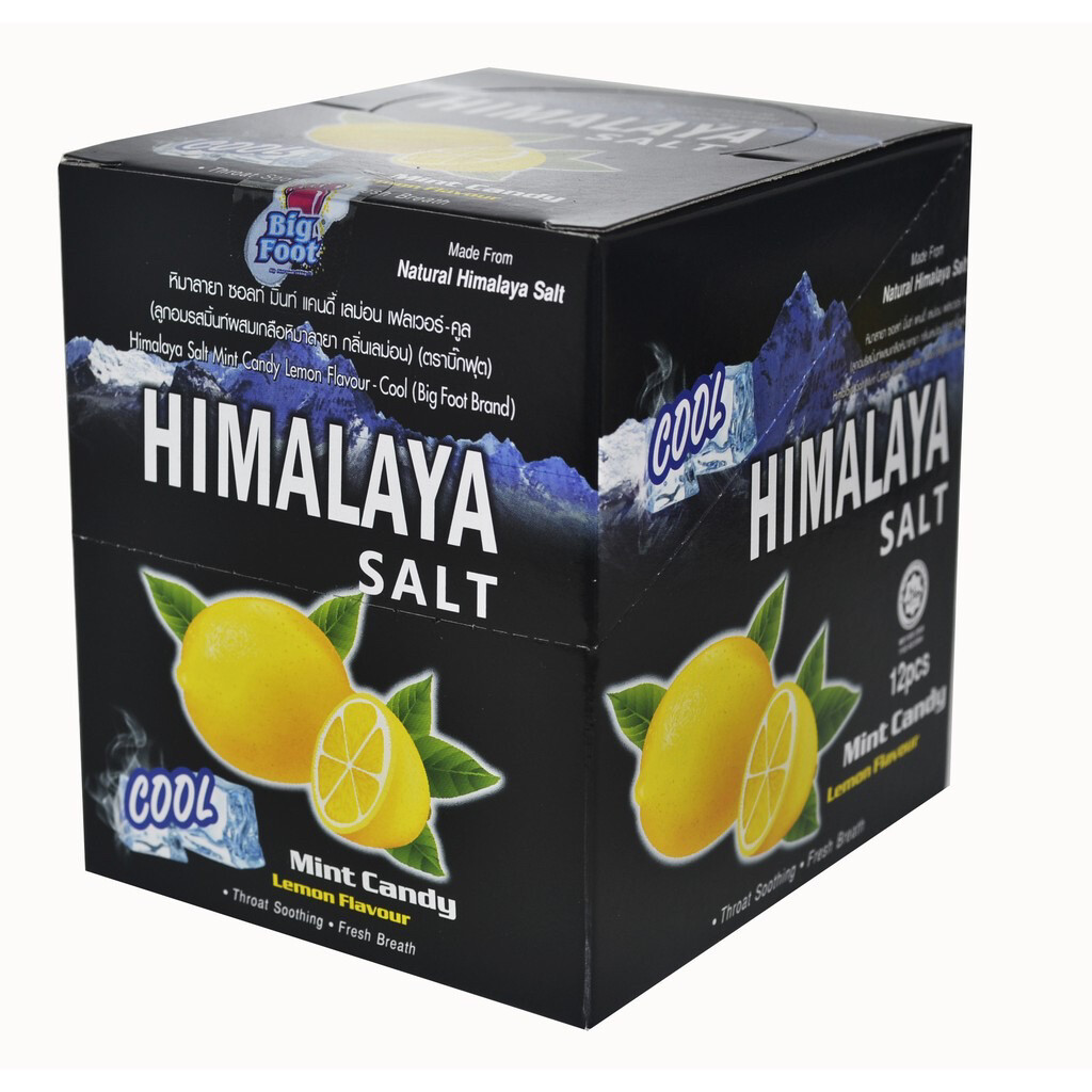 ลูกอมรสมะนาวผสมเกลือหิมาลัย HIMALAYA SALT MINT CANDY ยกกล่อง 12 ซอง
