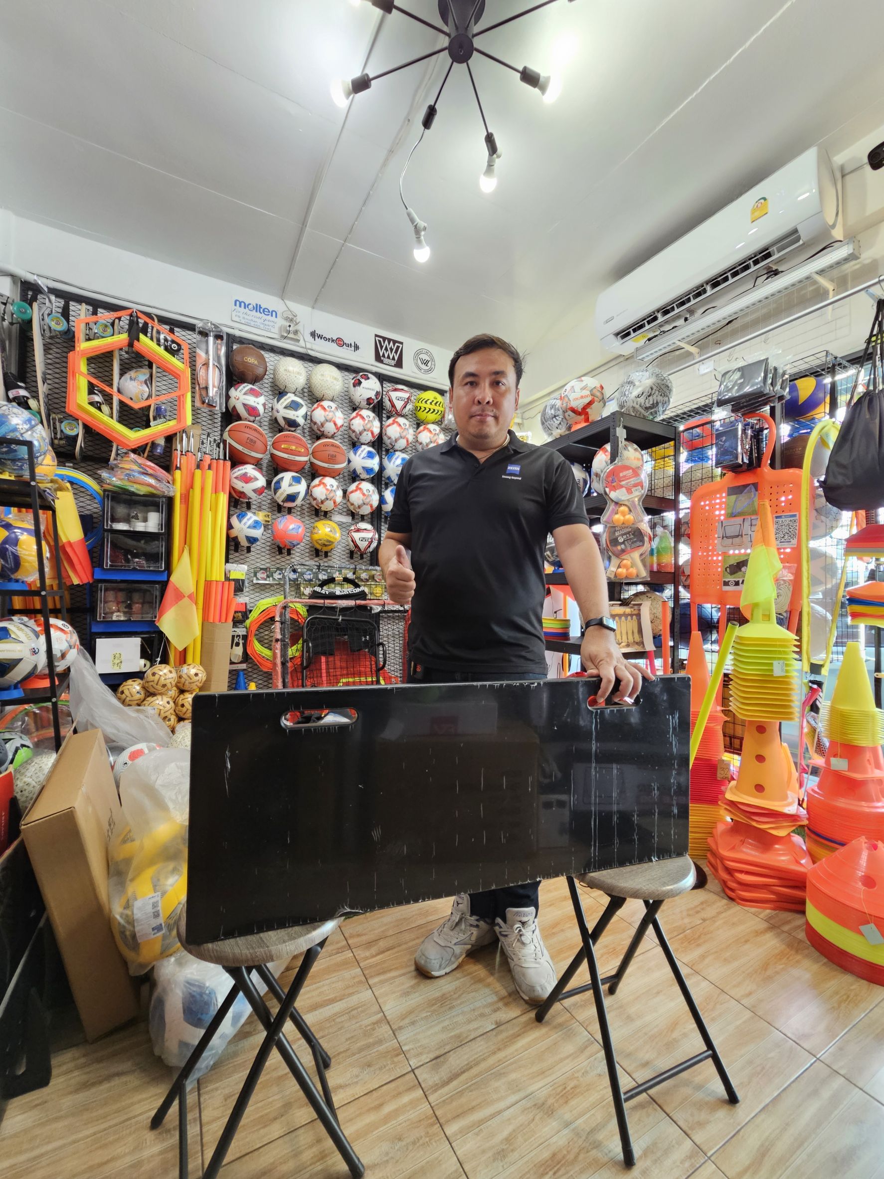 กระดานโต้บอล Soccer Rebounder Board บานพับกันสนิม