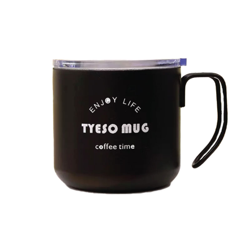 แก้วกาแฟมีหูจับ พร้อมฝาปิดเลื่อนปิดได้ 350 ml.