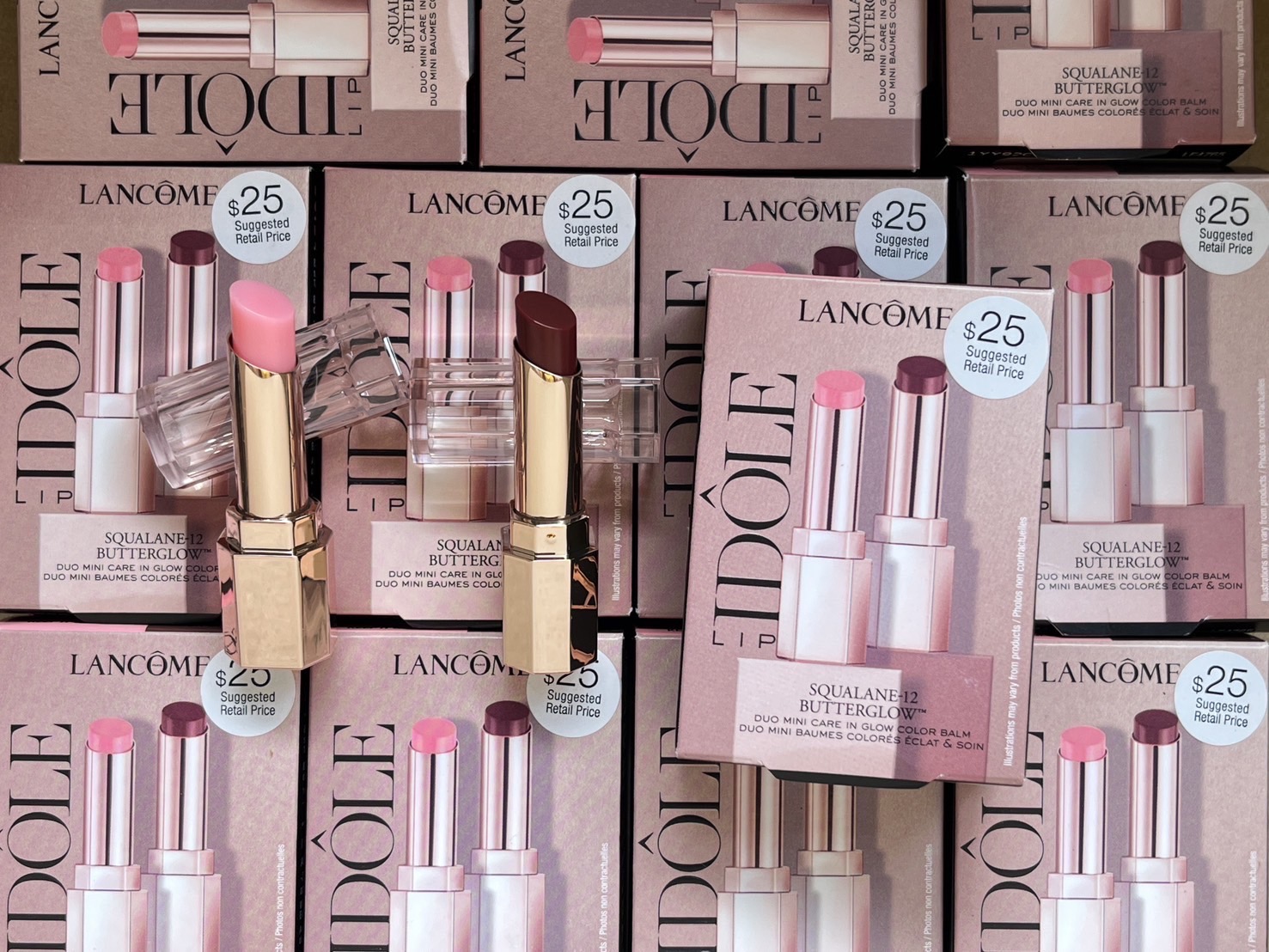 ลิปบาล์ม Lancome Idole Butterglow Mini Lip Balm Duo set ขนาด 0.8g x 2