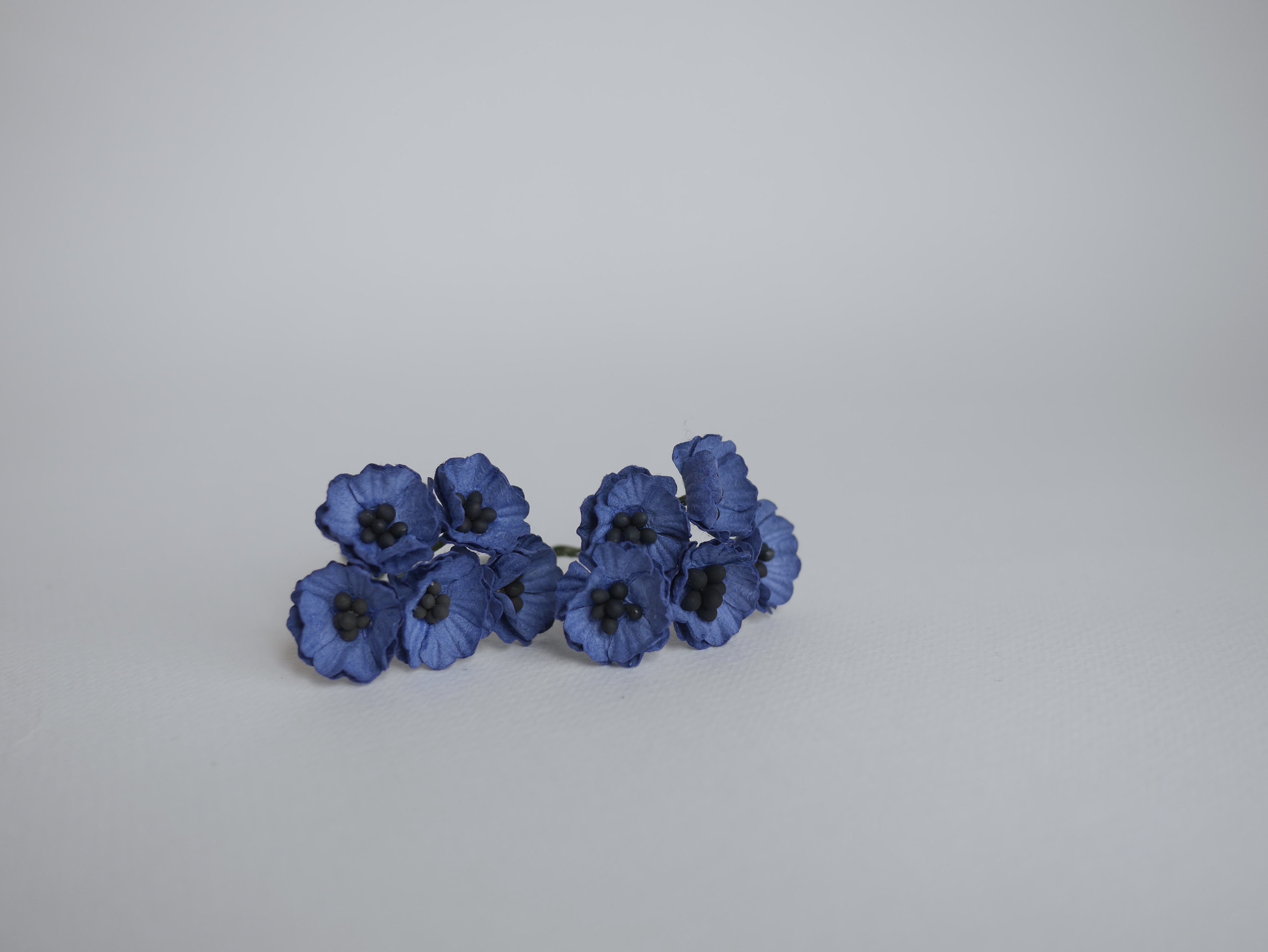 ดอกไม้กระดาษสา ดอกไม้กระดาษสา จตุจักร งานประดิษฐ์ ดอกไม้ทำข้อมือเพื่อนเจ้าสาว แต่งงาน ดอกไม้กระดาษ poppy สีน้ำเงินกรมท่า passion blue ขนาด 2.00 cm. จำนวน 50 ดอก