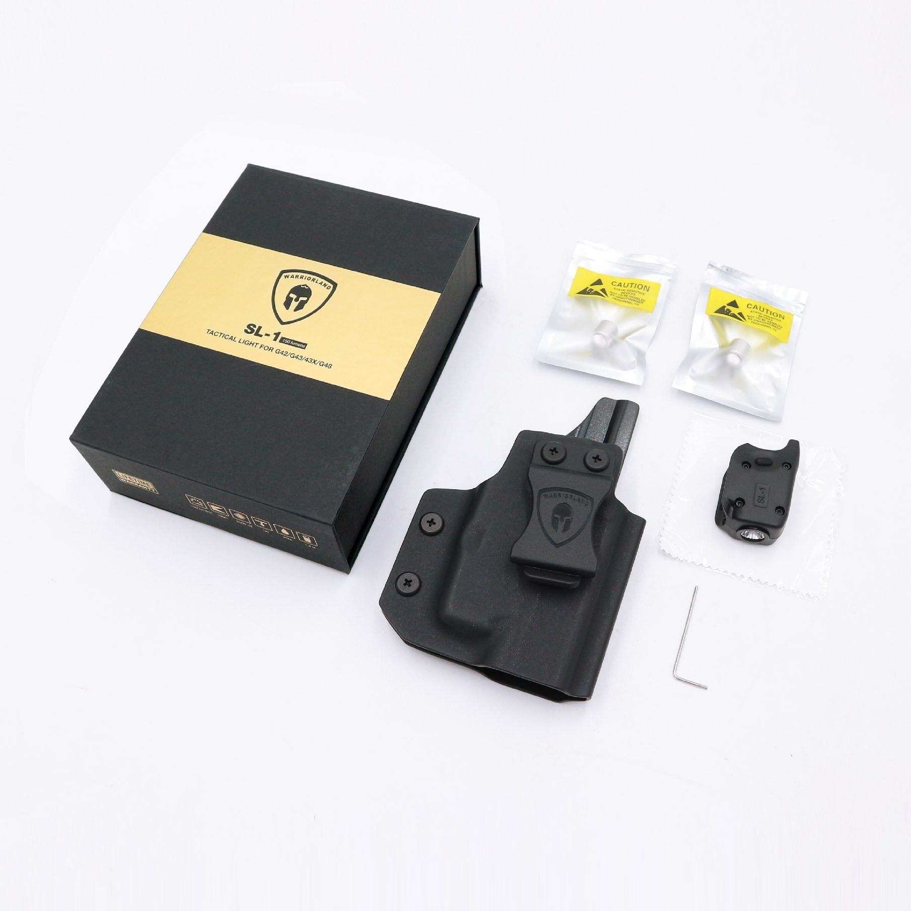 ไฟฉาย Warriorland SL-1 + ซองพกใน Kydex G43/G43X ( เฉพาะรุ่นที่ไม่มีราง ) (K2460)
