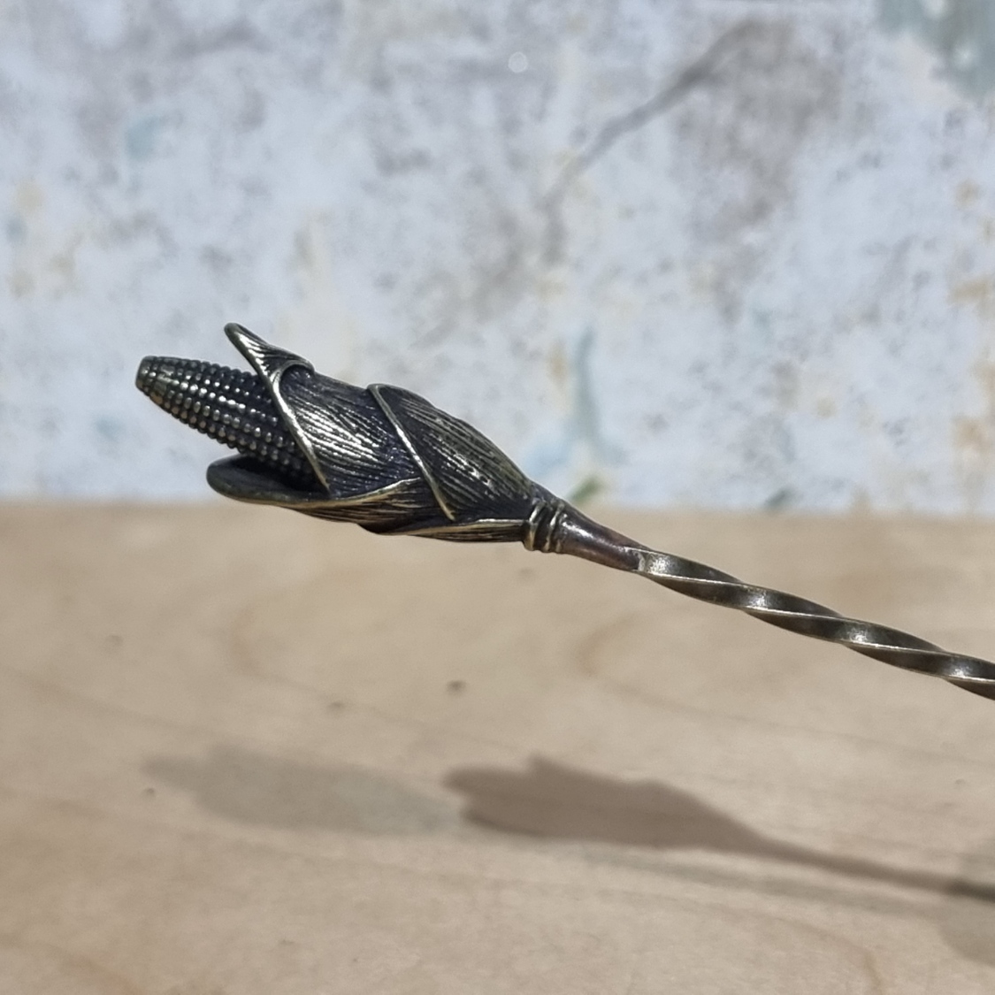 [1007] ไม้แยงทองเหลือง 12cm ลาย Vintage เข็มเกลียว cigar pass accessories smoking set