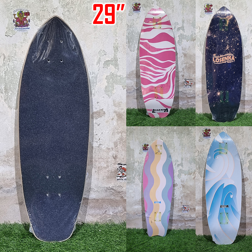 [0301] บอร์ดไม้ Surfskate ขนาด 32"x 9.5" ลายสวยงาม พร้อมติดกระดาษทราย