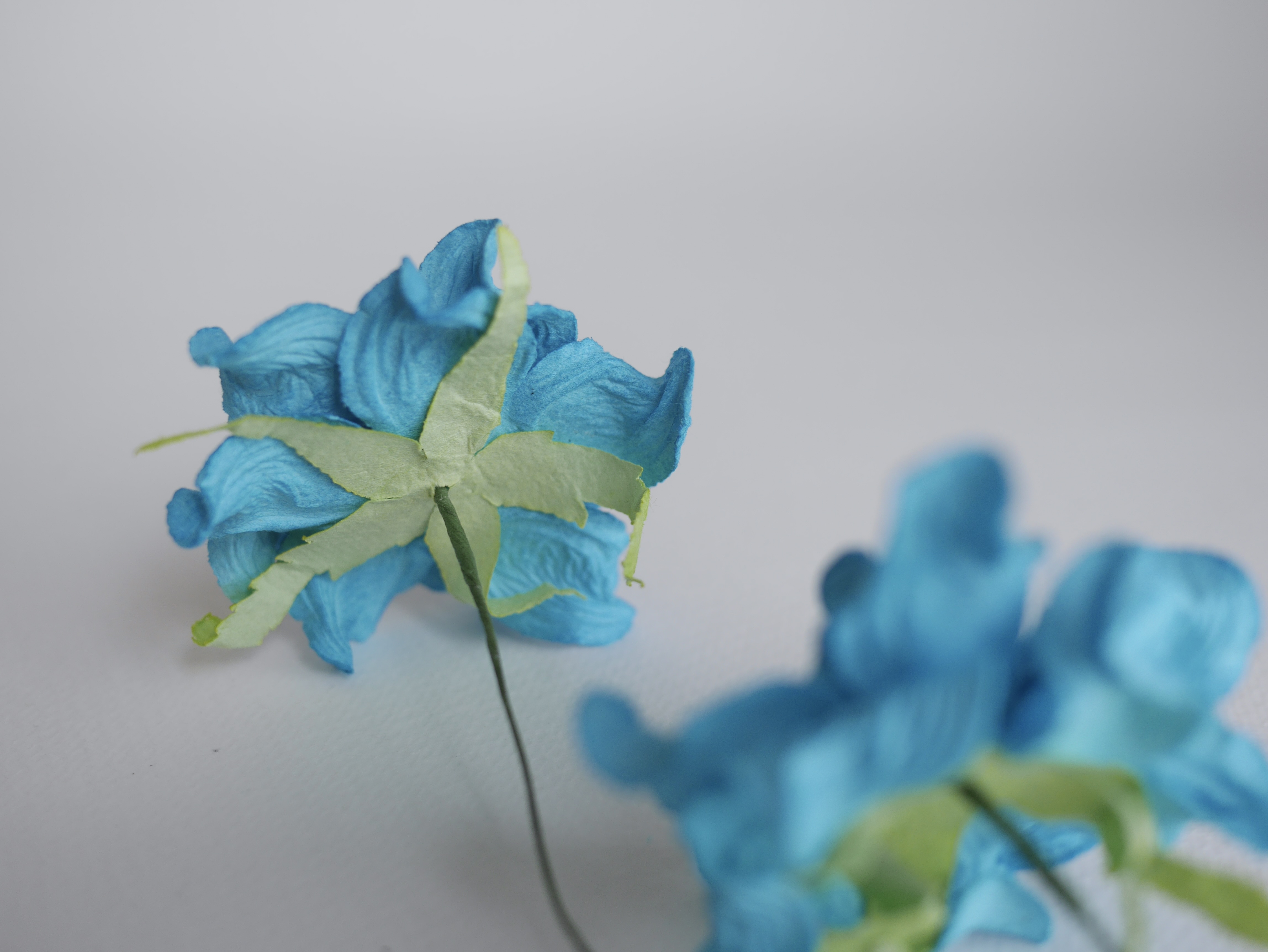 ดอกไม้กระดาษสา ราคาส่ง, ดอกการเดนเนียกระดาษสา ดอกไม้ประดิษฐ์ ตกแต่งงานแต่งงาน ประดิษฐ์ข้อมือเพื่อนเจ้าสาว ขนาด 5.5 cm., สำหรับของชำร่วย, งานแต่งงาน, ดอกไม้ทำข้อมือเจ้าสาว สีฟ้าน้ำทะเล จำนวน 25 ดอก Paper flower, 25 Pieces mulberry gardenia flowers supplies