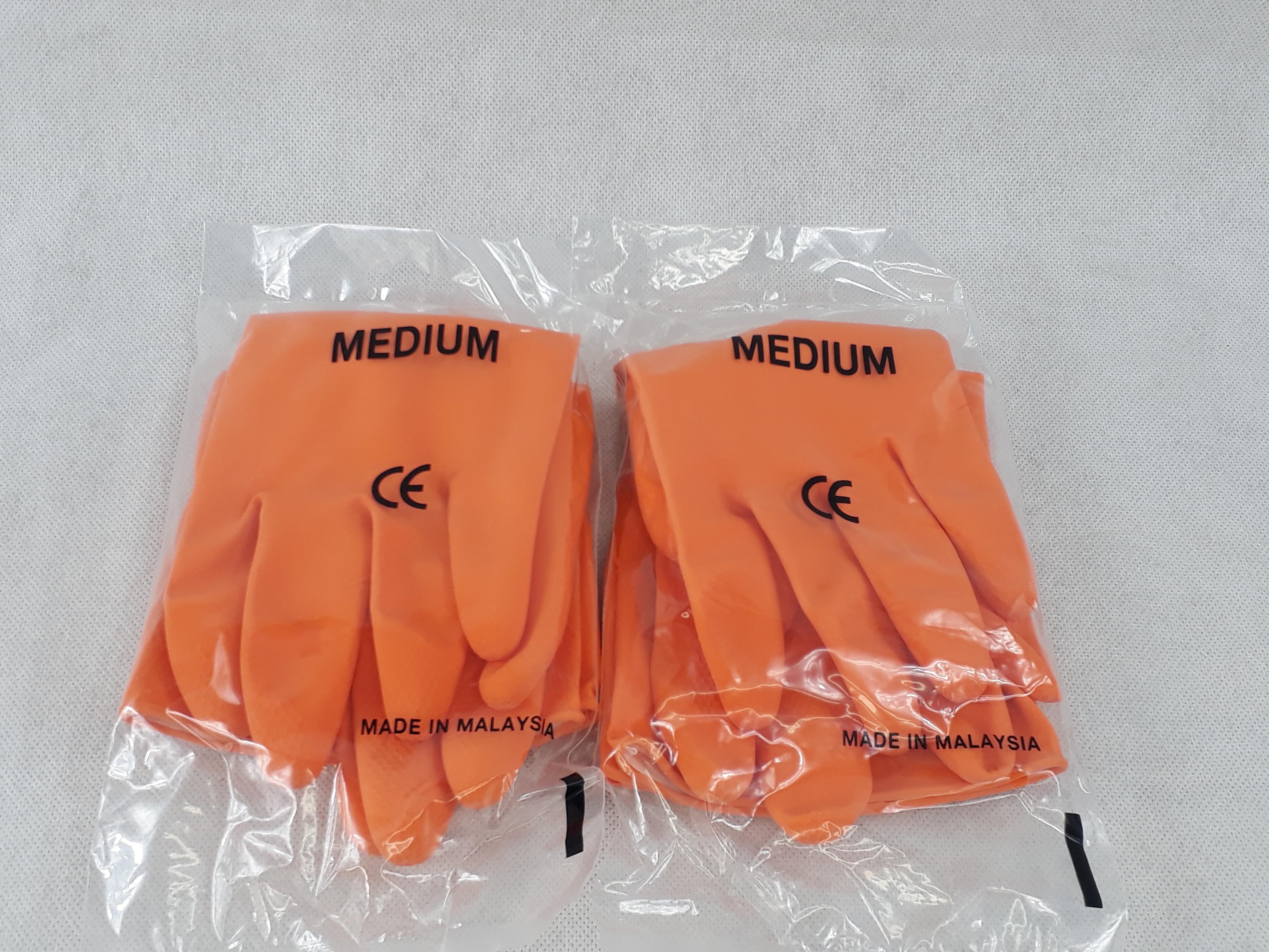 [ยกโหล 12 คู่] HHG04 ถุงมือแม่บ้าน ยาว 12 นิ้ว บรรจุ ฝ่ามือหยาบแบบรังผึ้ง มีซับใน