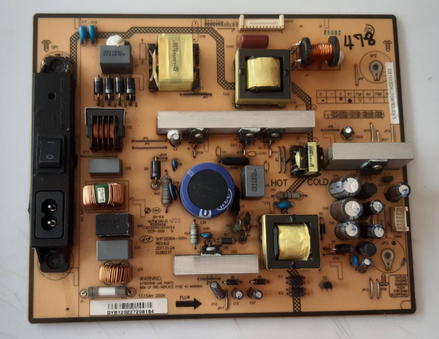 อันที่ 478 TCL L32E11 ซัฟฟลาย CQC09001033054 SHP3206B-101H ดีเทสแล้ว