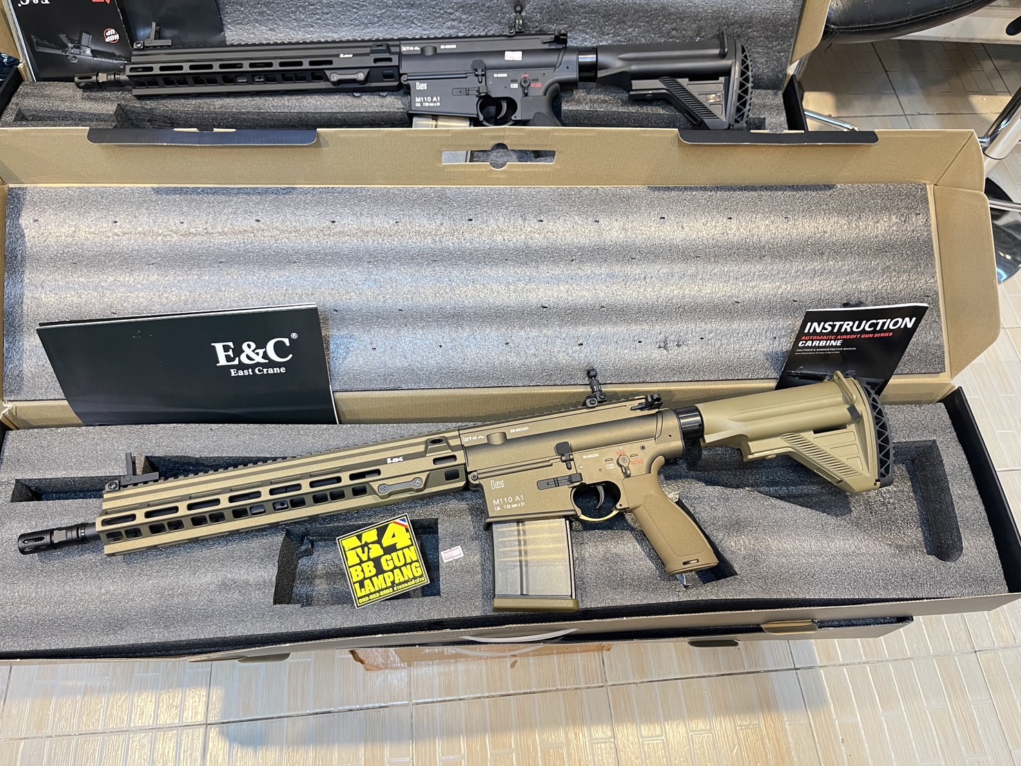 E&C 203 S2 : M110A1 สีทราย บอดี้โลหะ Gen 2