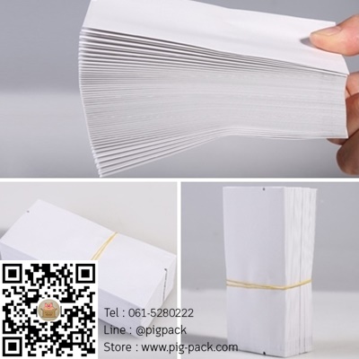 ซองฟอยล์เนื้อด้านขยายข้างสีขาว (หนาพิเศษ) 5.5x11+2 cm. 100 ชิ้น : 005053