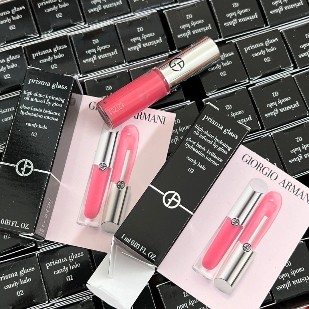 ลิปกลอส Giorgio Armani Silver Cover Prisma Glass Lip Gloss 1 ml. # No.02 Candy Halo