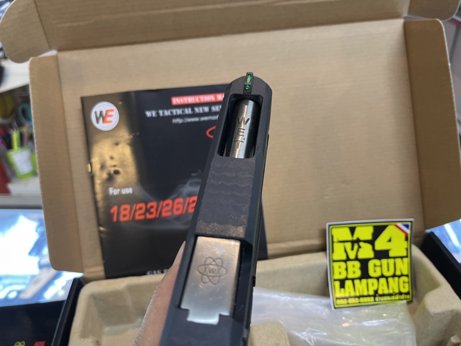 WE - Glock 35 G-Force T1 เฟรมดำ สไลด์ดำ ท่อเงิน