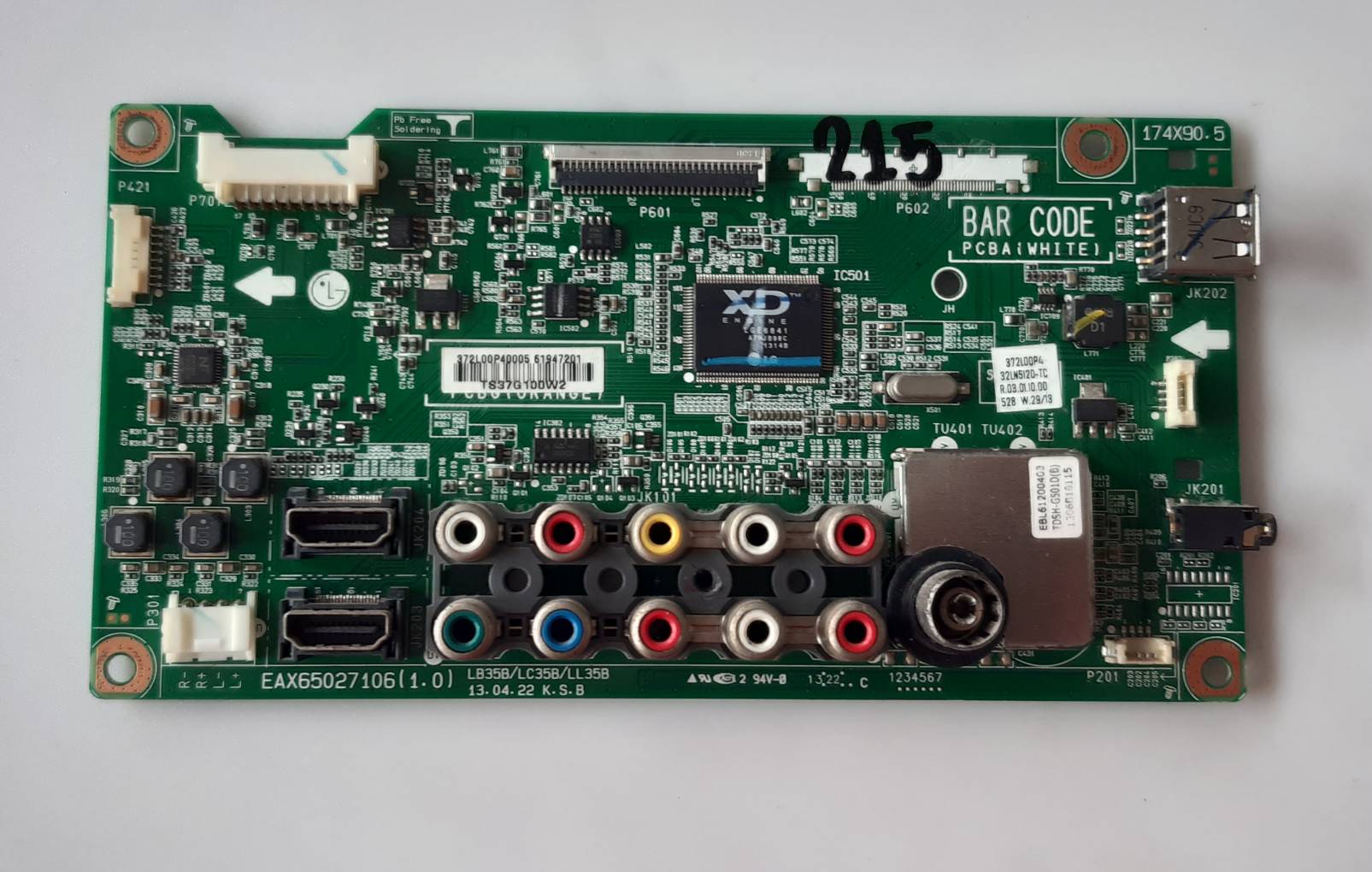 อันที่ 215 LG 32LN5120 ซีสเตร็ม EAX65027106 ดี 30PIN พับ ดีเทสแล้ว