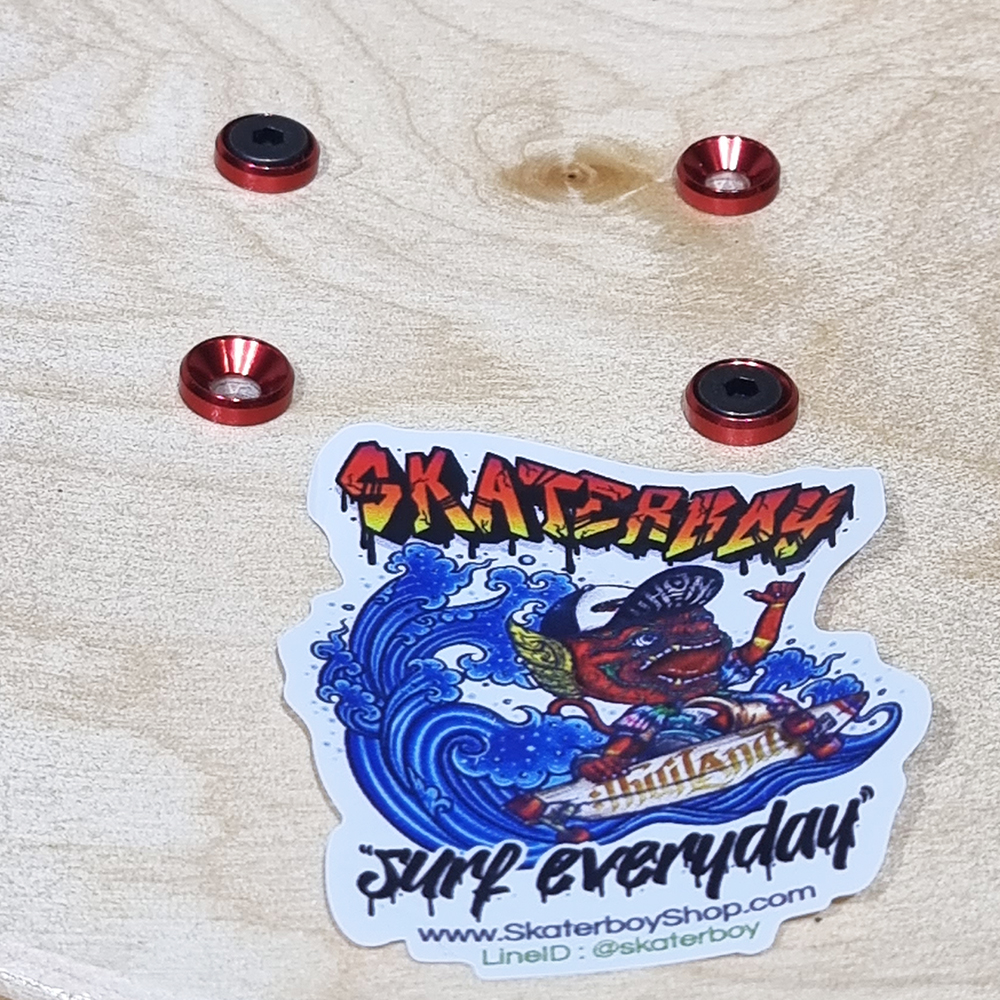 [0302] จานรองน็อตยึดทรัค สเก็ตบอร์ด กันน็อตจมกินบอร์ดไม้ ช้วยถนอมบอร์ด nut washer