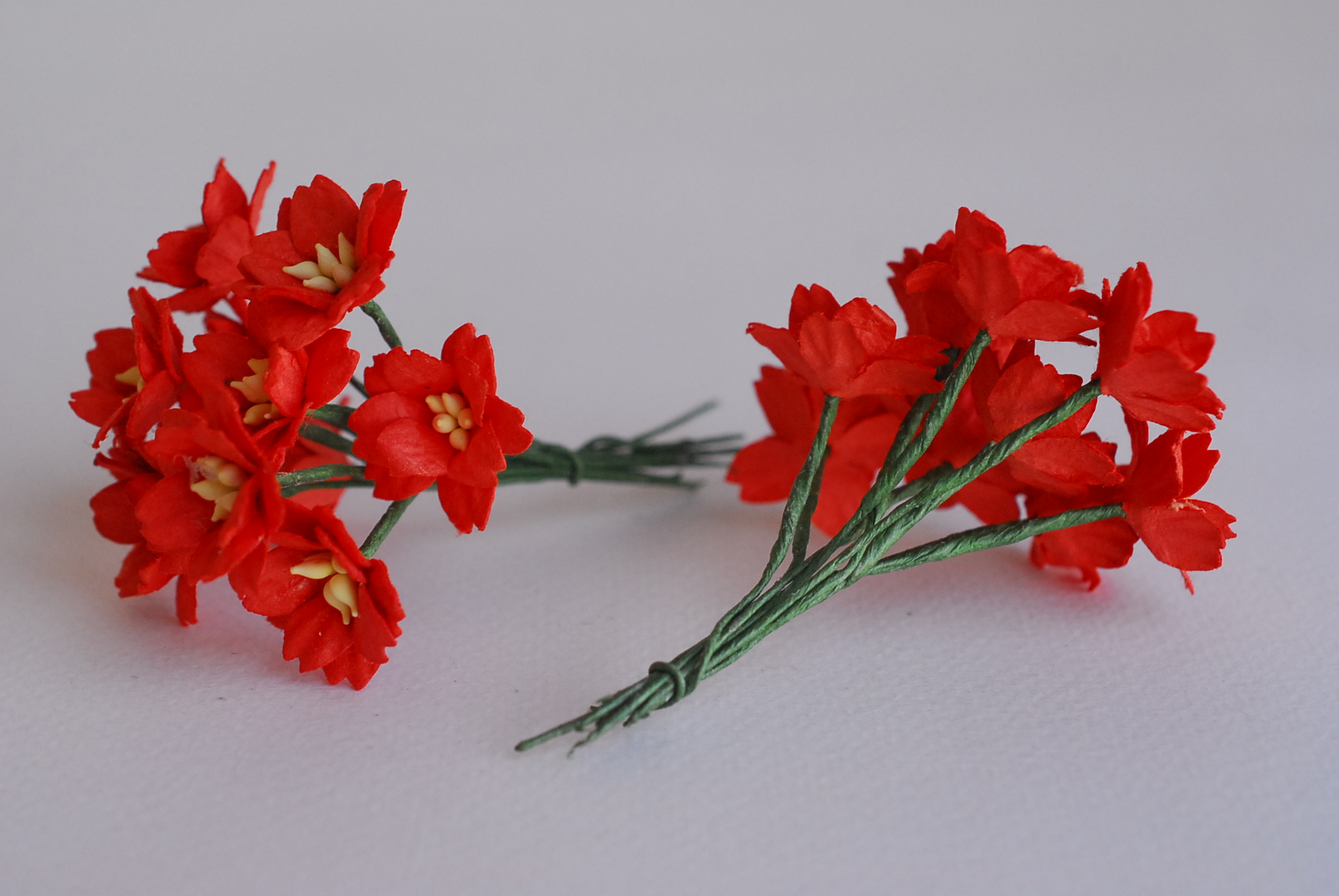 ดอกไม้กระดาษสา ดอกซากุระกระดาษ ขนาดเล็ก ดอกไม้กระดาษสาราคาส่ง ดอกไม้กระดาษสำหรับตกแต่งของชำร่วย งานแต่งงาน ทำช่อดอกไม้ติดอกเจ้าบ่าว ข้อมือดอกไม้เจ้าสาว ขนาด2.0 cm. 50 ดอก สีแดง Paper flowers supplies: DIY wedding tools small Cherry blossom (Sakura) red co