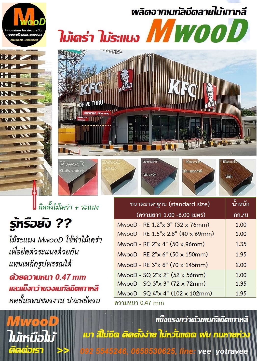 MwooD RE 2"X6" ราคา/เมตร