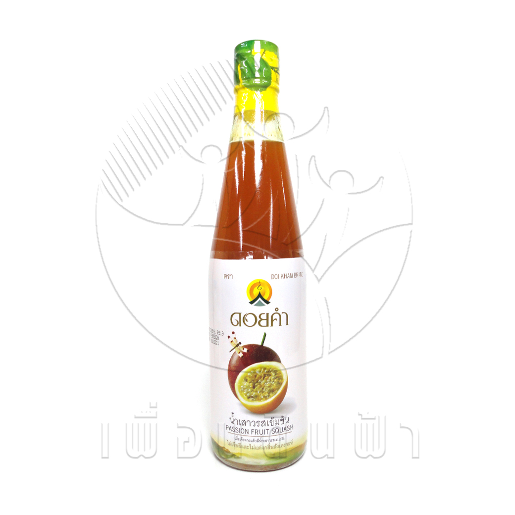 E42 ดอยคำ น้ำเสาวรสเข้มข้น (ขวดแก้ว) 500ml. "เจ"