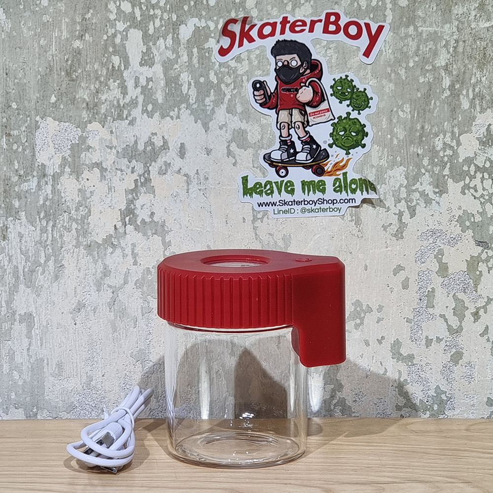 [1003] กระป๋อง เก็บดอก มีไฟ เลนส์10X ขยายบนล่าง ชมไตรโคม ขนาด 6x8cm พร้อมสายชาร์จ