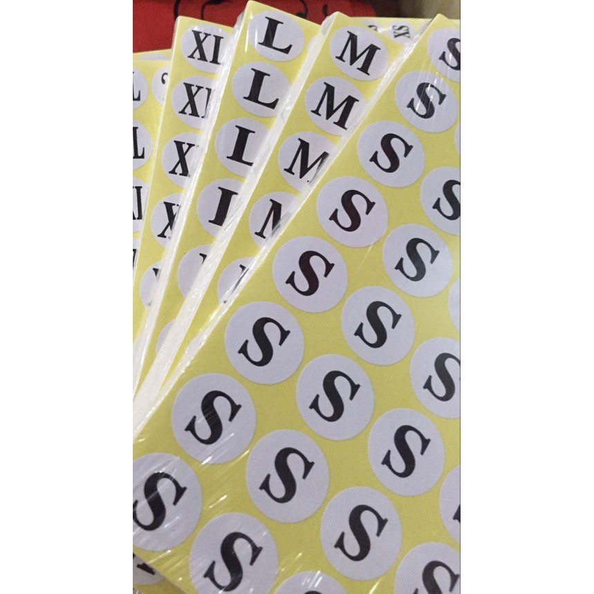 สติ๊กเกอร์ ติดไซส์เสื้อผ้า S M L XL XxL **โปรดอ่านรายละเอียด