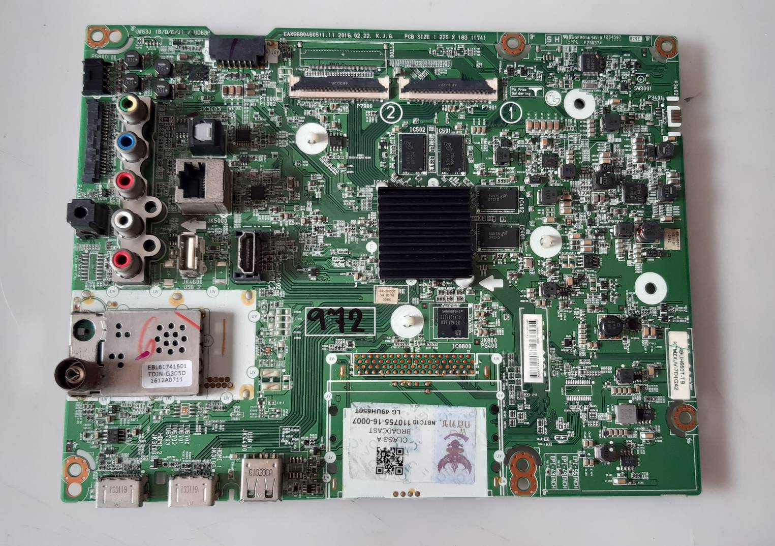 อันที่ 972 LG 49UH650T ซีสเตร็ม EAX66804605 ดีเทสแล้ว