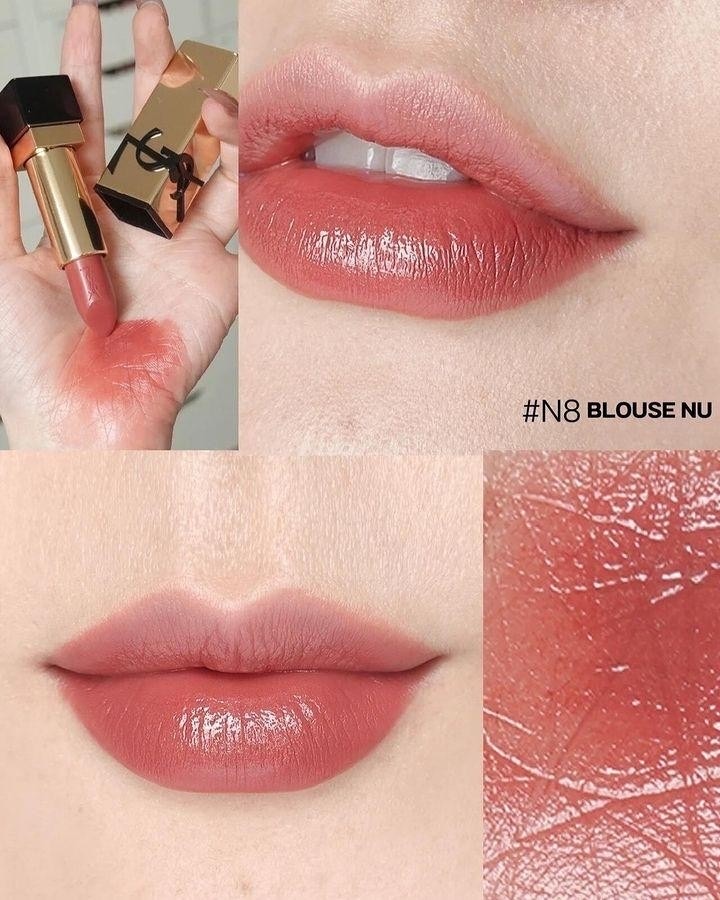 ลิปสติก YSL Rouge Pur Couture Lipstick 1.3g # N8 Blouse Nu