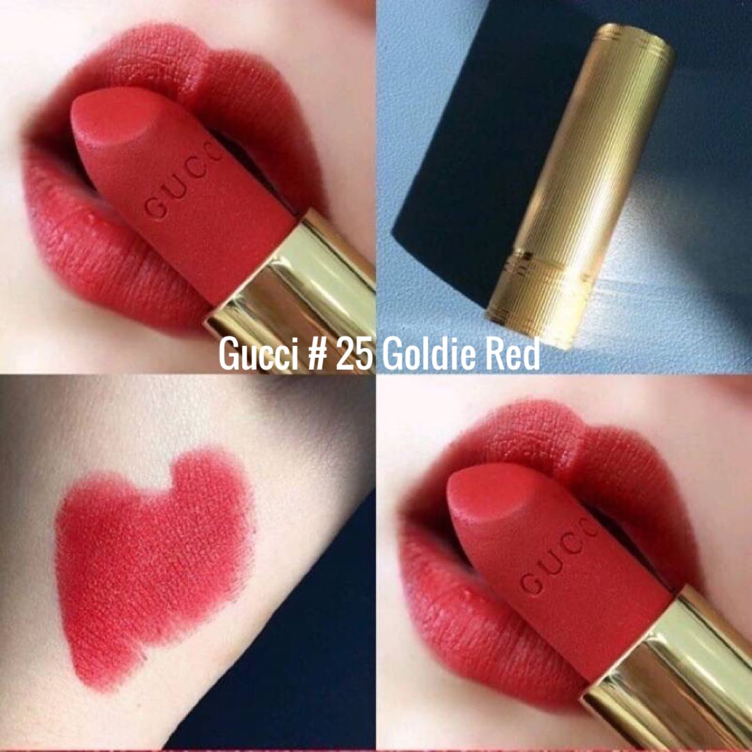 Gucci Lip Colour Rouge a Levres Sample Size # 25 Goldie Red (4 textures)