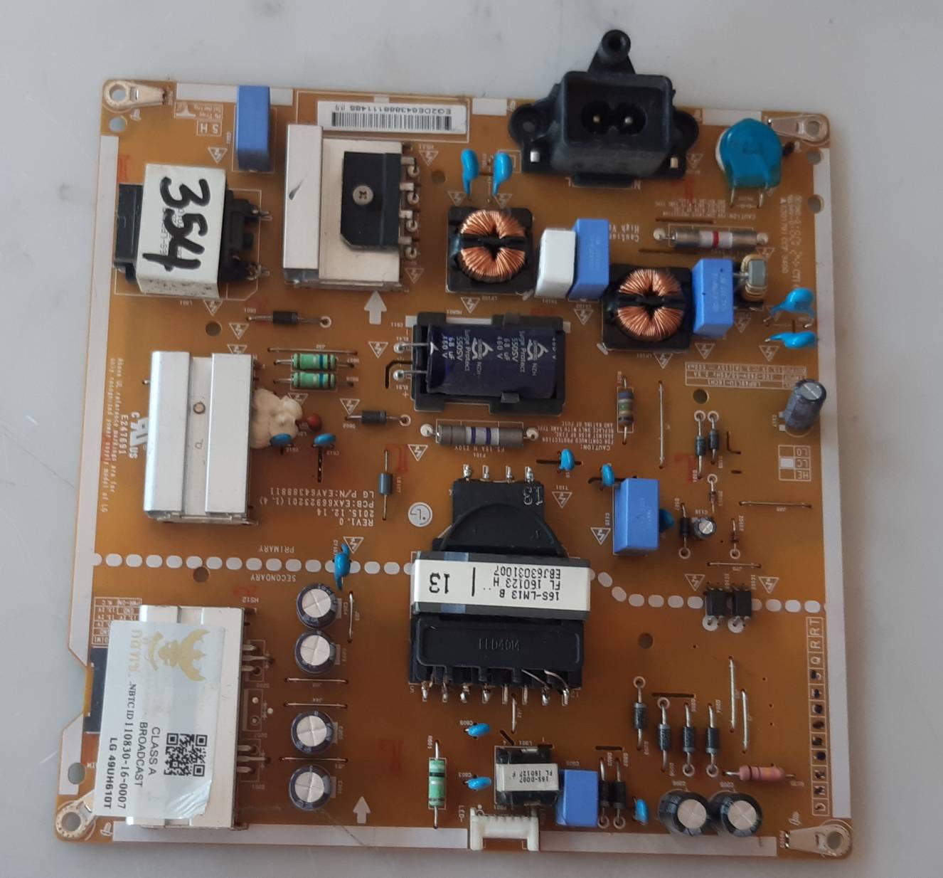 อันที่ 354 LG 49UH610T ซัฟฟลาย EAX66923201 ดีเทสแล้ว