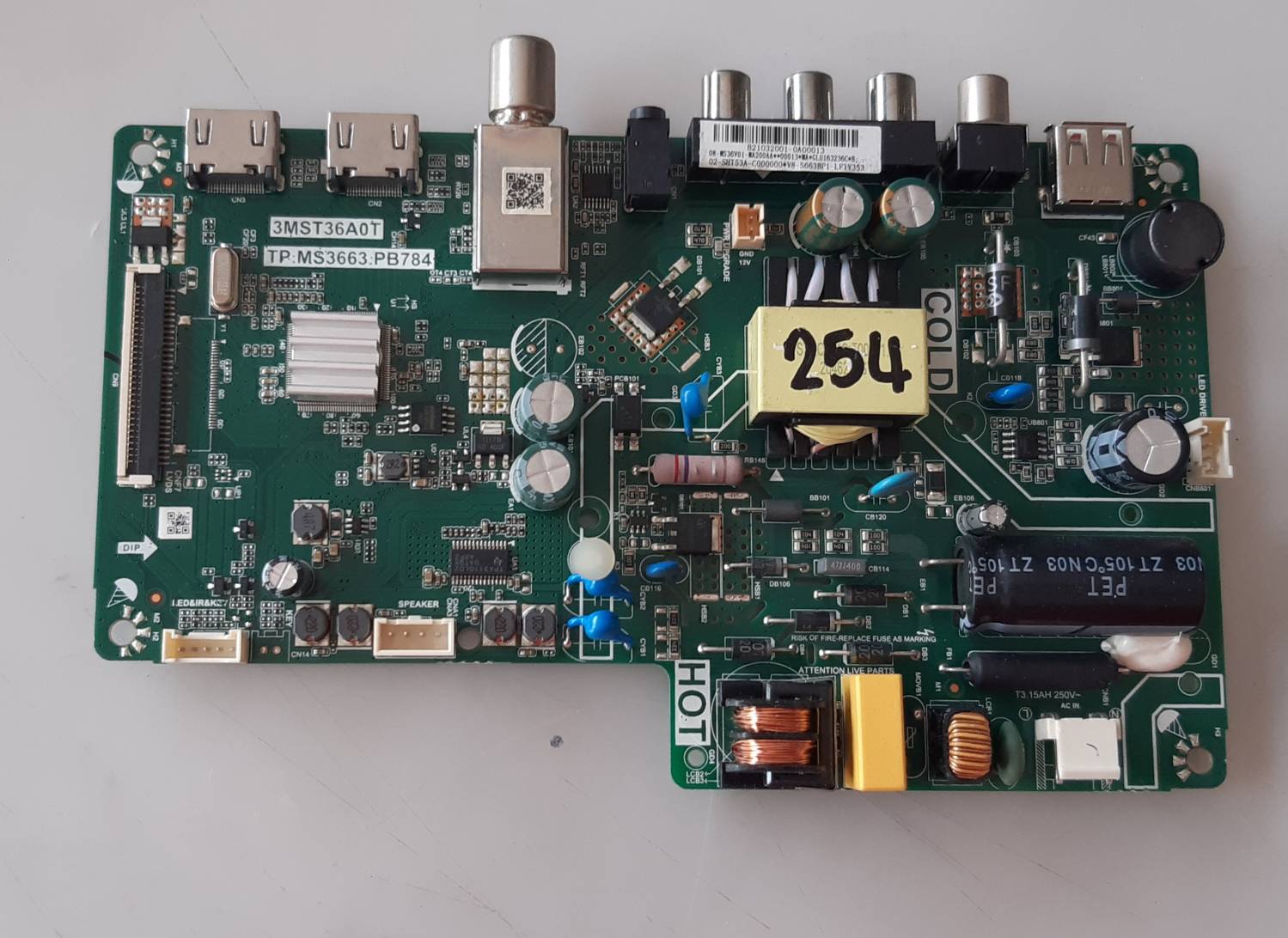 อันที่ 254 TCL 32D2940 ซีสเตร็ม 3MST36A0T TP.MS3663.PB784 ดีเทสแล้ว