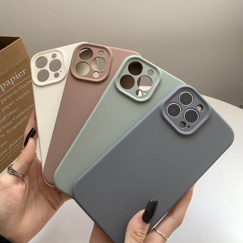 Silicone premium with camera Case (cream colors)