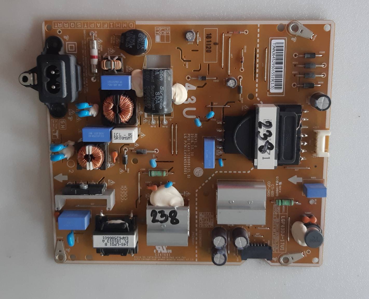 อันที่ 238 LG 43UK6320PTE ซัฟฟลาย EAX67209001 1.5 ดีเทสแล้ว