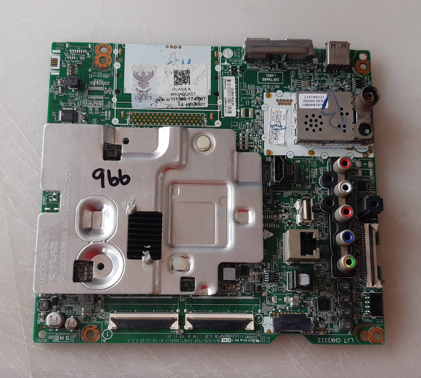 อันที่ 966 LG 49UJ632T ซีสเตร็ม EAX67133404 2แพรคู่ ซ็อกเก๊ตเล็ก 60PIN ดีเทสแล้ว