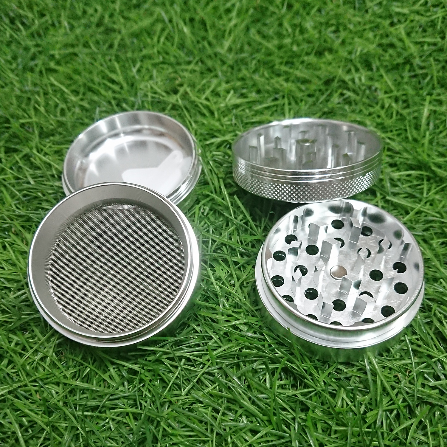 [1002] Grinder ขนาด 50x40mm 4ชั้น ฟันคม งานCNC ที่บดสมุนไพร เครื่องบดสมุนไพร บดกาแฟ ไกเดอร์บด