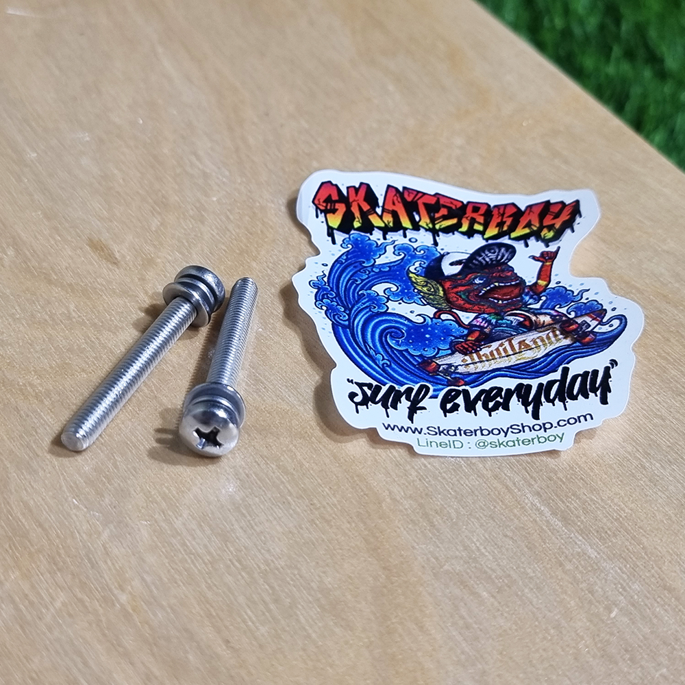 [0309] น็อตพร้อมแหวนกันคลาย ยึด Adapter surf truck ยาว 20-30mm stainless steel ไม่เป็นสนิม smoothstar, rare ant, geele