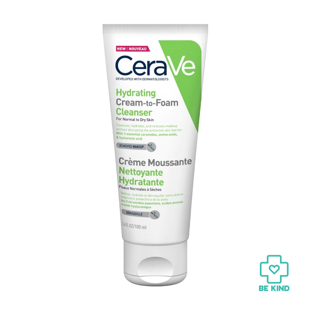 CERAVE HYDRATING CREAM-TO-FOAM CLEANSER 100ML.
