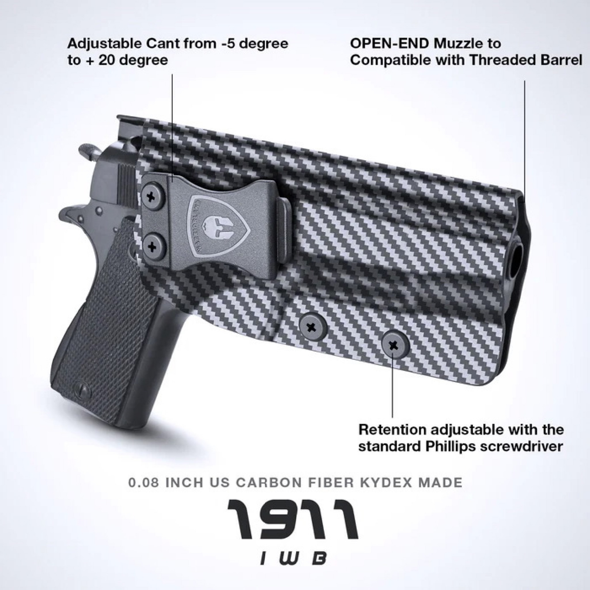 ซองพกใน Cardon fiber 1911 (ไม่มีราง) WARRIORLAND (K0590)