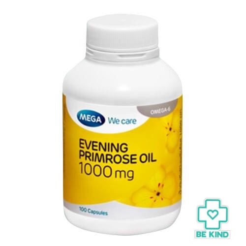 Mega Evening Primrose Oil 1000 mg 100 caps. เมก้า อีฟนิ่ง พรีมโรส ออย 1000 มก 100 แคปซูล