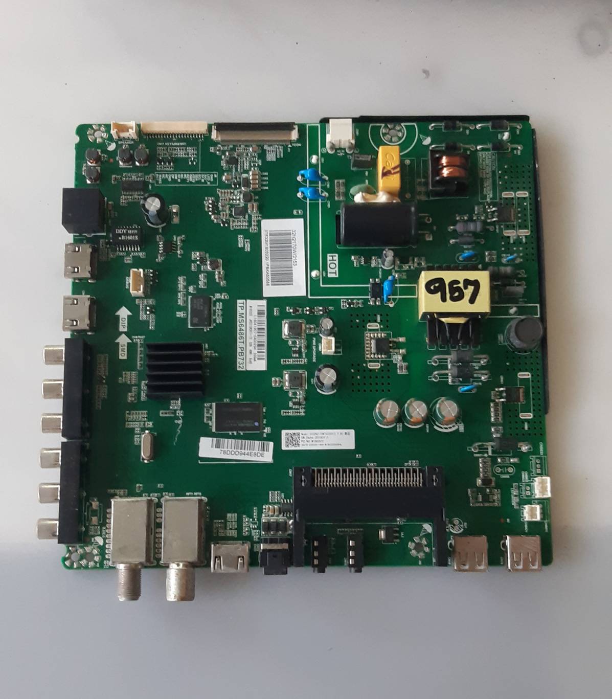 อันที่ 957 Hisense 32N2170W ซีสเตร็ม TP.MS6486T.PB732 ดีเทสแล้ว 51pin