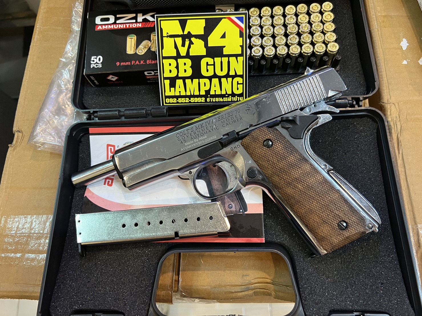 AKSA COLT 1911 ลาย Series 70 สีเงินเงา