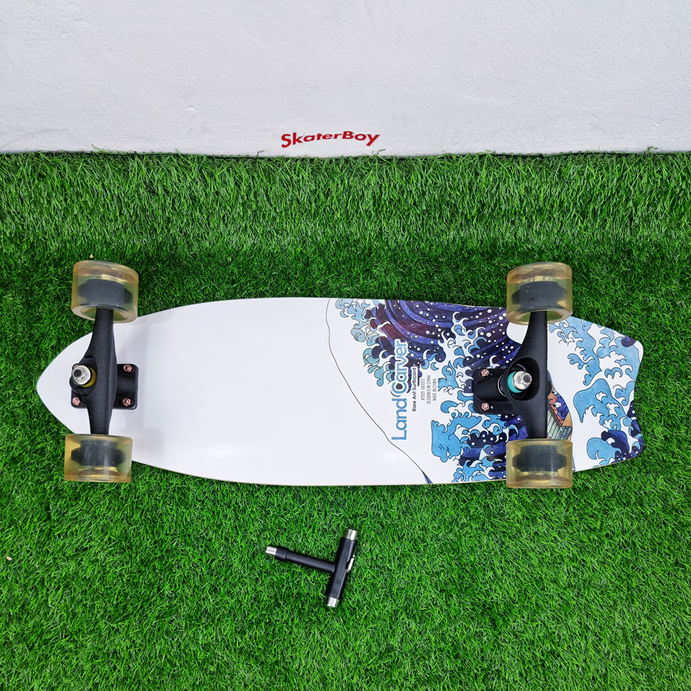 0202 Surf skate RareAnt บอร์ด 30.5x9.5 นิ้ว ทรัค CX7 ล้อ 65mm เซิร์ฟสเก็ตแผ่นกว้างยืนง่าย
