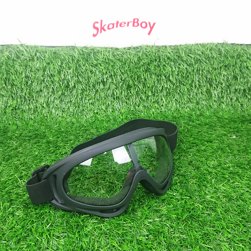 [0101][ลด50%] แว่นตากันลม กันฝุ่น เล่นสเก็ตบอร์ด สกู๊ตเตอร์ จักรยาน สีชา สีใส สีดำ