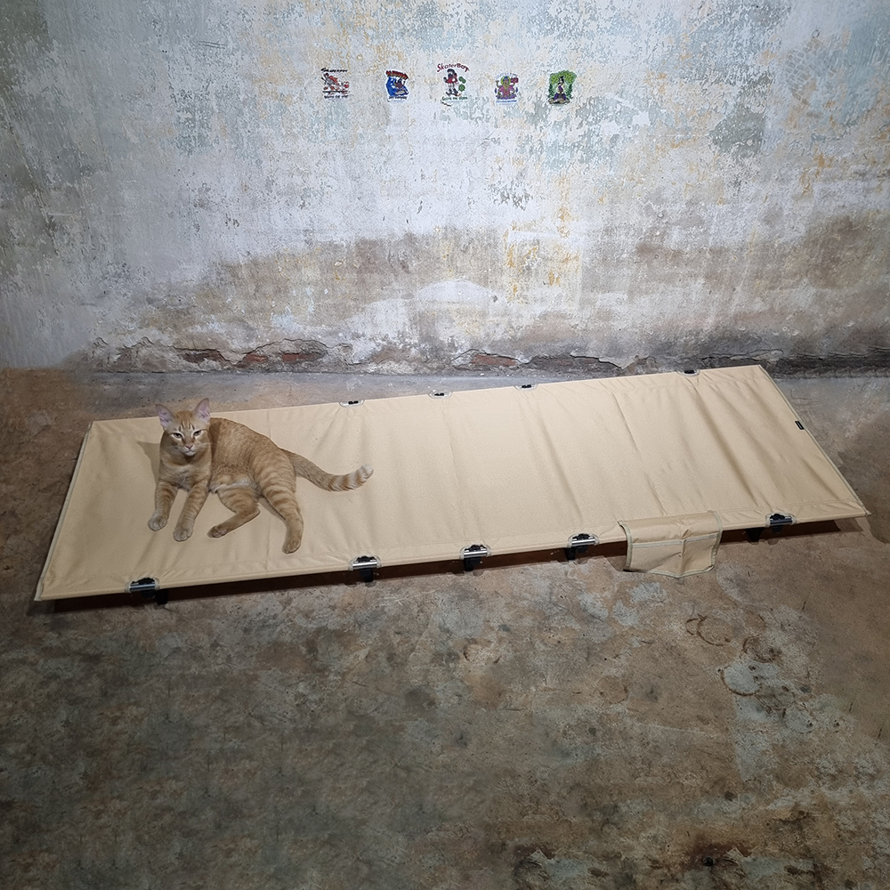 [1200] เตียงพับกลางแจ้ง น้ำหนักเบา เตียงแคมป์แบบพกพา ตั้งแคมป์ พักกลางวัน สูง 13cm และ 17-38cm Outdoor Camping