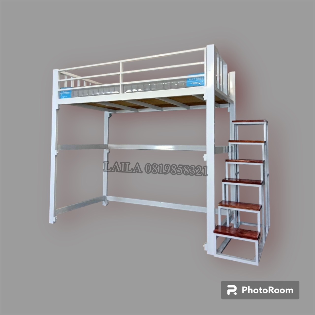 A111 เตียงลอย 3.5 ฟุต ชุดบันไดใหญ่