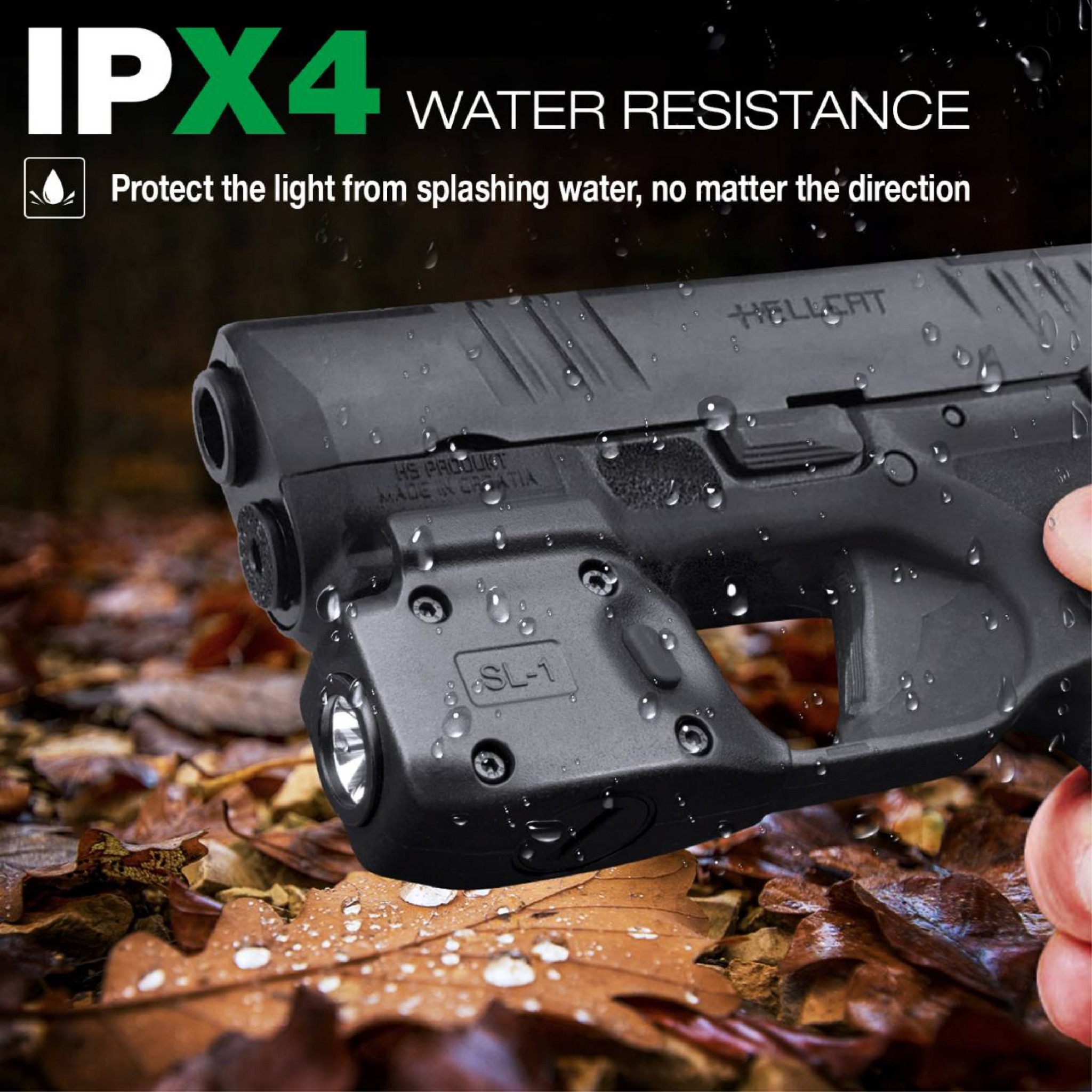 ไฟฉาย Warriorland SL-1 + ซองพกใน Kydex (Springfield Hellcat) (K2460)