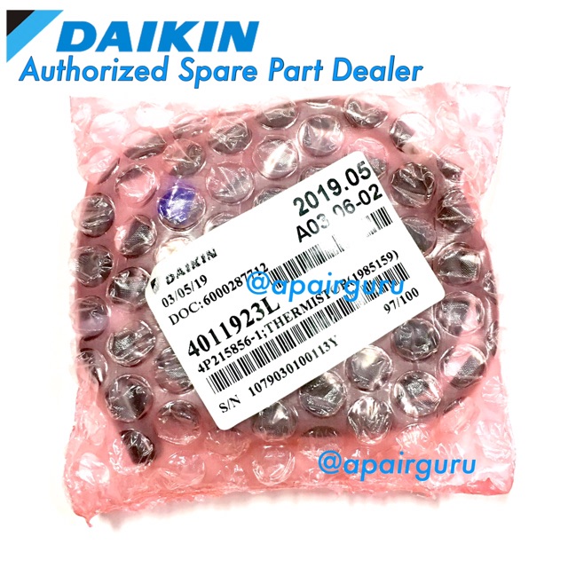 เซ็นเซอร์อุณหภูมิ Daikin รหัส 4011923L (1985159) ** THERMISTOR อะไหล่แอร์ ไดกิ้น ของแท้
