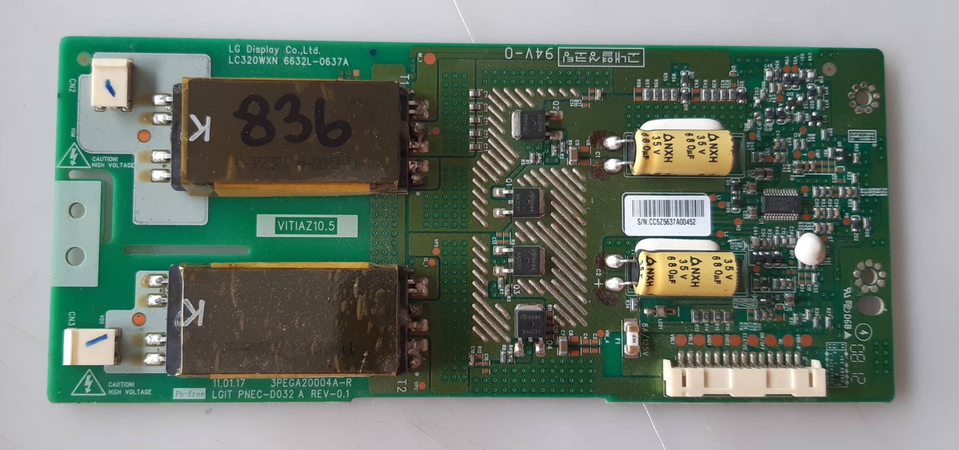 อันที่ 836 LG 32LK335C อินเวอร์เตอร์ 6632L-0637A ดีเทสแล้ว