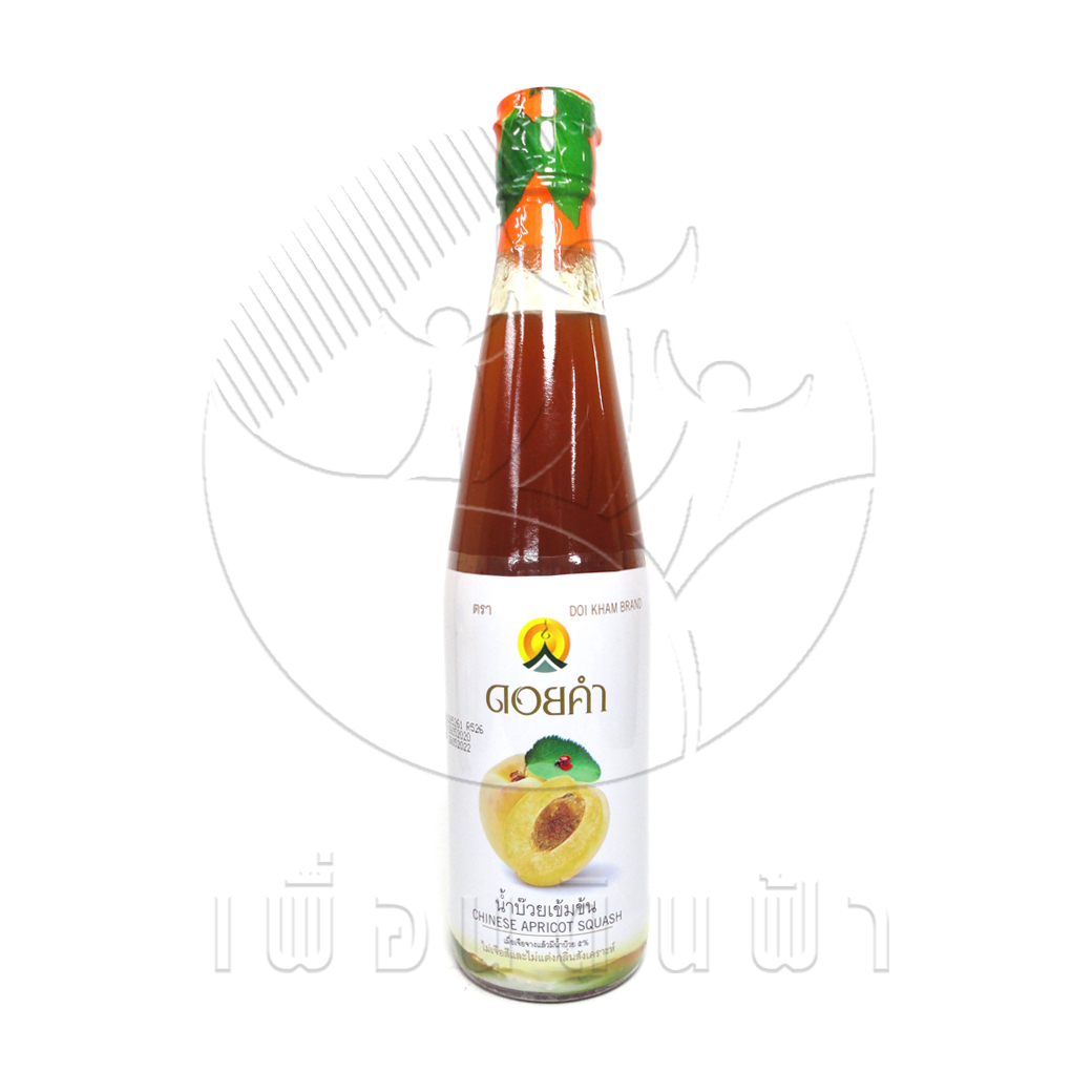 E44 ดอยคำ น้ำบ๊วยเข้มข้น (ขวดแก้ว) 500ml. "เจ"