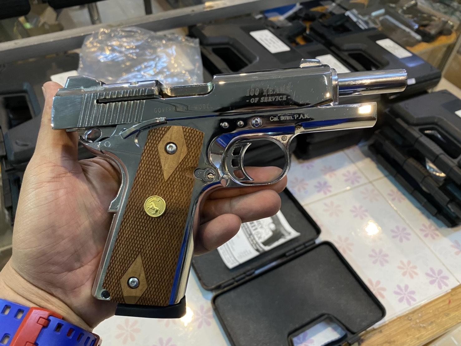 KUZEY M1911 ลาย Government ลำกล้อง 4" เงินเงา